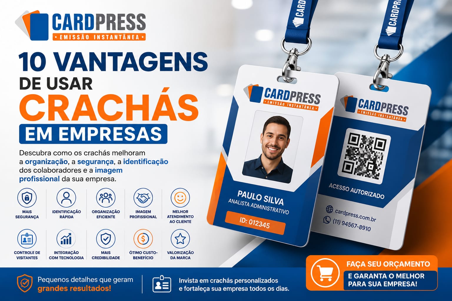 10 vantagens de usar crachás em empresas: mais segurança, organização e profissionalismo