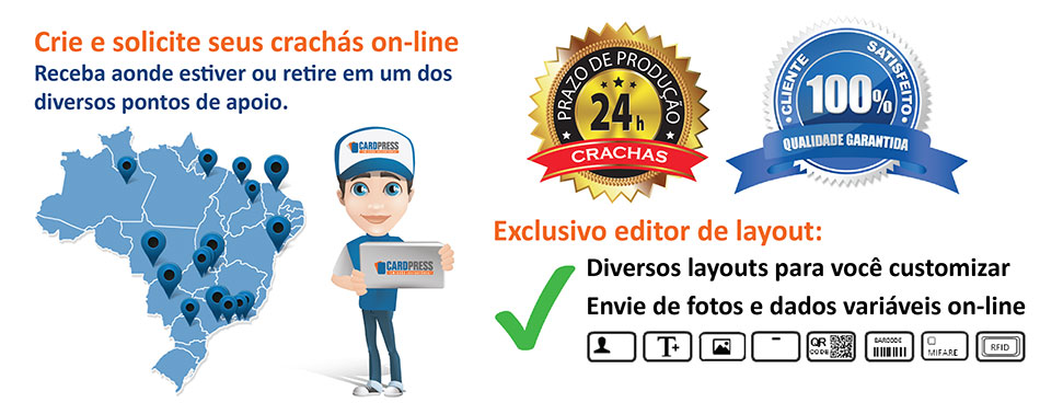 Como comprar crachs em PVC